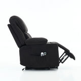 Medium-Firm Corduroy Remote-Controlled Heating Massage Recliner - Omega Lifestyles