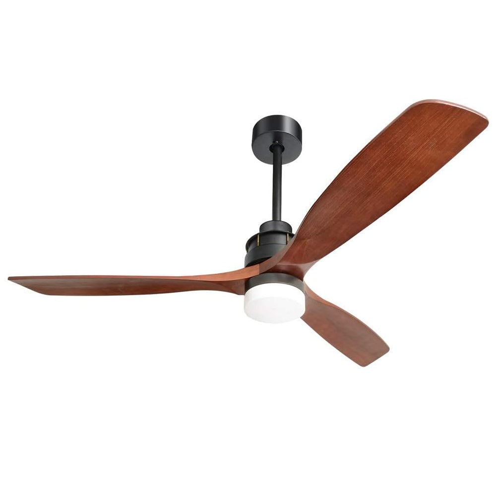 60-Inch Modern Wood Reversible Ceiling Fan With Light