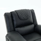 Medium-Firm Remote-Controlled Heating Massage Recliner PU Leather - Omega Lifestyles