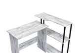Antique White & Black L-Shaped Writing Desk - Omega Lifestyles
