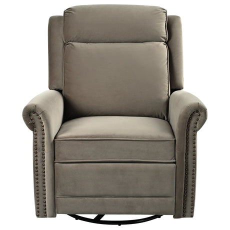 Light Brown Velvet 360° Swivel Adjustable Backrest Recliner - Omega Lifestyles