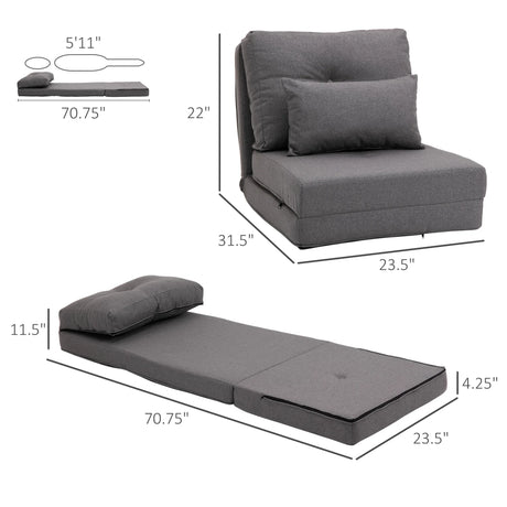 Adjustable 2-in-1 Linen Floor Sofa With Backrest - Omega Lifestyles