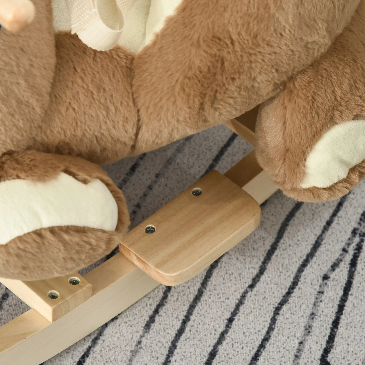 Bear Plush Toddler Rocking Horse With Lullaby and Pedals - Omega Lifestyles