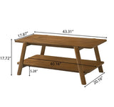 Mid-Century Modern Walnut Wood Shelf Coffee Table - Sleep Galleria