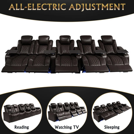 Ultra-Plush Genuine Leather Power Recliner With RGB Lighting - Omega Lifestyles