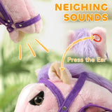 Plush Spring Rocking Horse With Sounds And Saddle - Omega Lifestyles