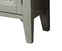 Antique Gray Mirrored Four-Door Storage Console Cabinet - Omega Lifestyles