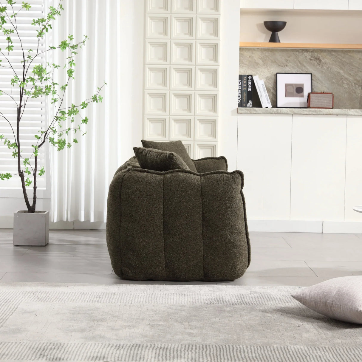 Chenille Twin Cozy Bean Bag Chair With Foam Core - Omega Lifestyles