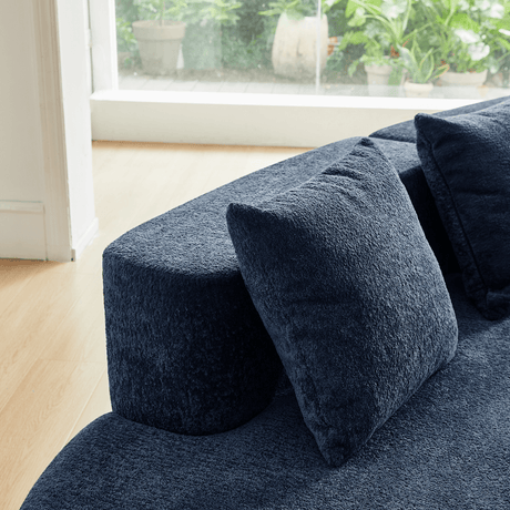 Modern Curved Velvet 5-Seater Armless Sectional Sofa - Omega Lifestyles