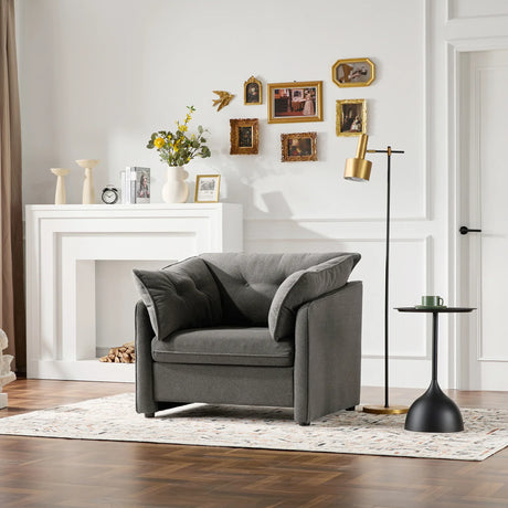 Modern Oversized Chenille Fabric Accent Armchair - Omega Lifestyles