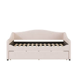 Full Teddy Fleece Upholstered Daybed With Trundle And LED Light - Omega Lifestyles