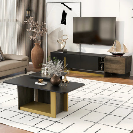 Modern Light Luxury TV Cabinet And Coffee Table Set - Omega Lifestyles