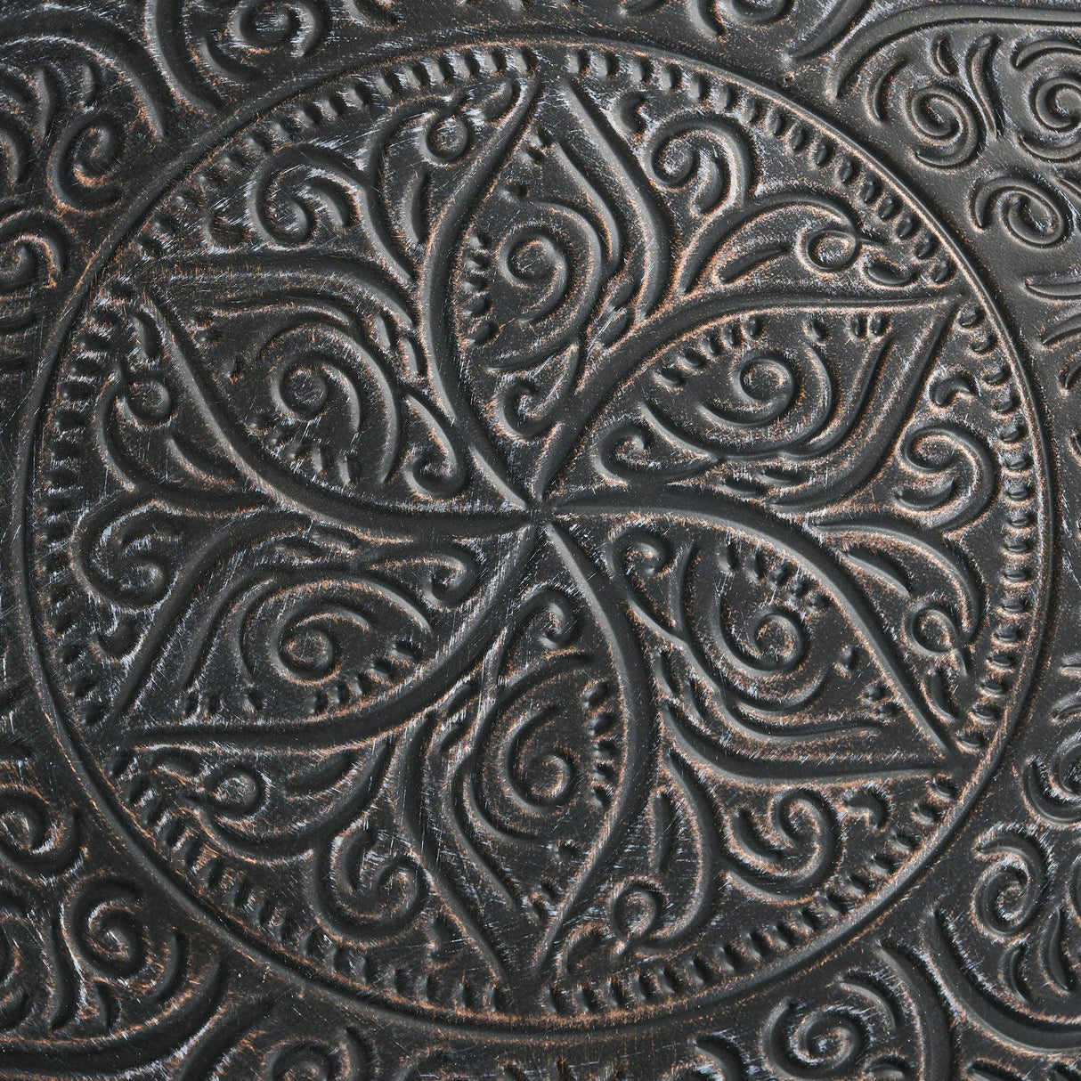 Pewter Metal 24-Inch Round Coffee Table - Omega Lifestyles