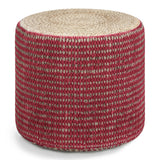 Round Braided Jute Cotton Pouf Ottoman Seat - Omega Lifestyles