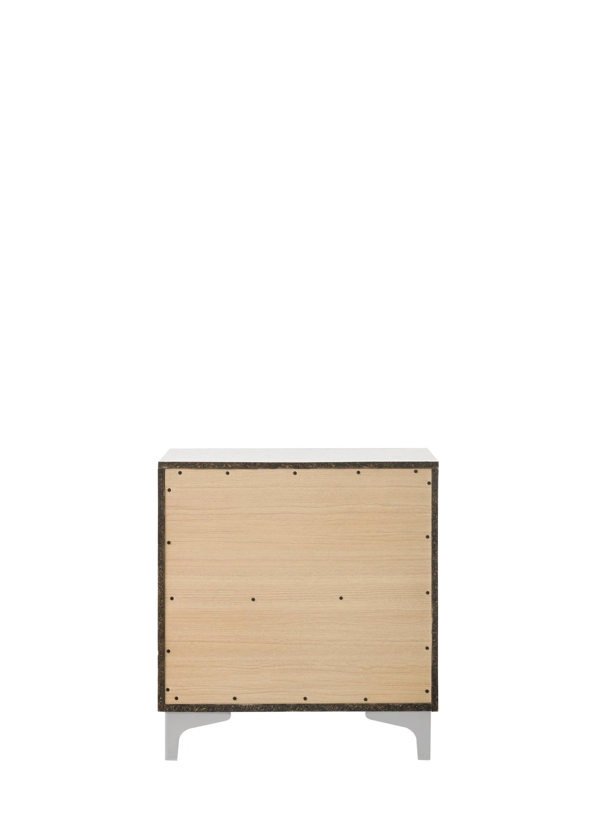 White Finish Metal Synthetic Wood Nightstand With Drawer - Omega Lifestyles