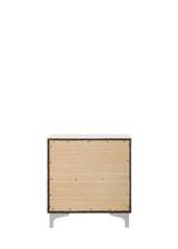 White Finish Metal Synthetic Wood Nightstand With Drawer - Omega Lifestyles