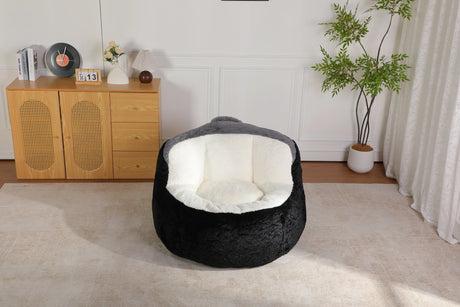 Multicolor Faux Fur Oversized Foam-Filled Bean Bag Chair - Omega Lifestyles