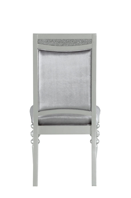Set of 2 Maverick Fabric Platinum Finish Side Chairs - Omega Lifestyles