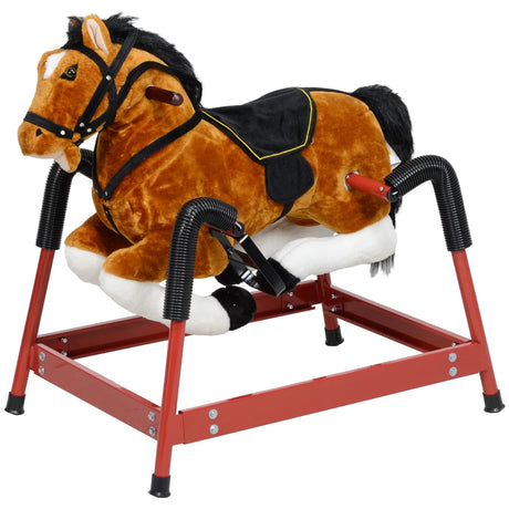 Plush Interactive Spring Rocking Horse With Sounds - Omega Lifestyles
