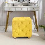 Yellow Velvet Dice-Shaped Storage Ottoman With Foam Seat - Omega Lifestyles