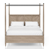 Queen Transitional Casual Solid Wood MDF Canopy Bed