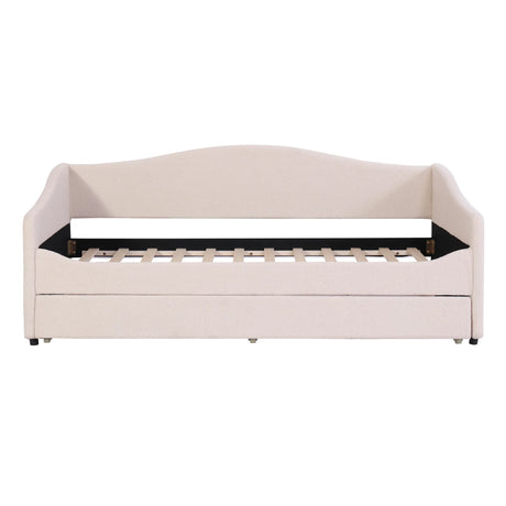 Twin Upholstered Teddy Fleece Daybed With LED Trundle - Omega Lifestyles