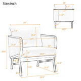 Set of 2 Sherpa Fabric Upholstered Accent Chairs - Omega Lifestyles