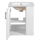 Modern Wall Mounted Bathroom Cabinet With Ceramic Sink - Omega Lifestyles