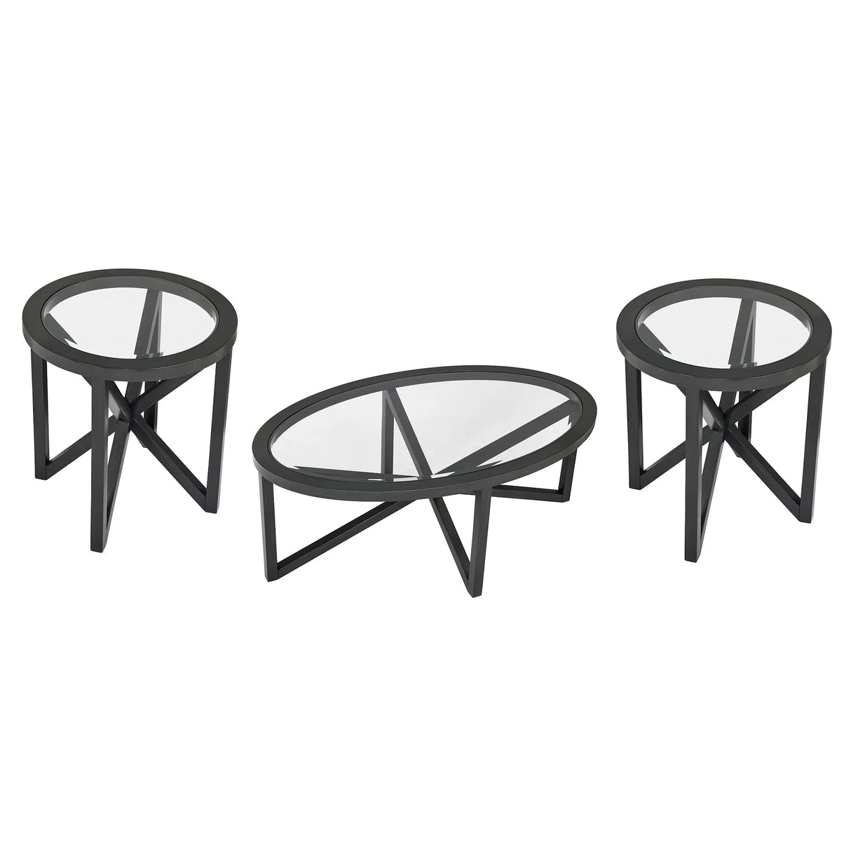 Modern Round Tempered Glass Wood Base Coffee Table - Omega Lifestyles