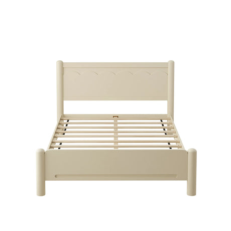 Queen Solid Wood Platform Bed Frame With Headboard - Omega Lifestyles