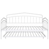 Twin Metal Daybed With Trundle White Bedroom Frame - Omega Lifestyles