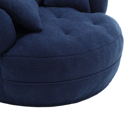 Modern Chenille Circular Sleeper Chair With Throw Pillows - Omega Lifestyles