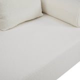 Modern 3-Seater Beige Boucle Upholstered Sofa With Pillows - Omega Lifestyles