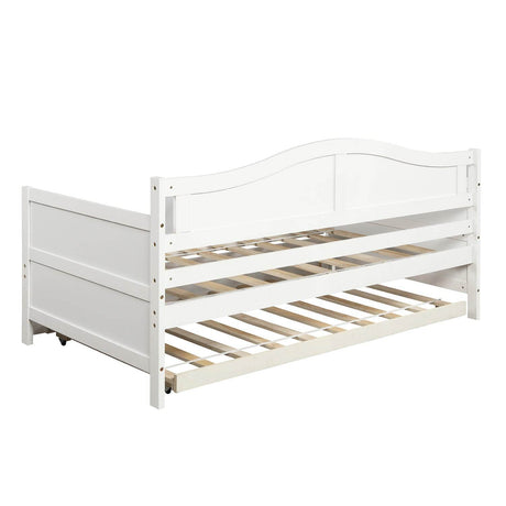 Twin White Solid Wood Cottage Style Daybed With Trundle - Omega Lifestyles