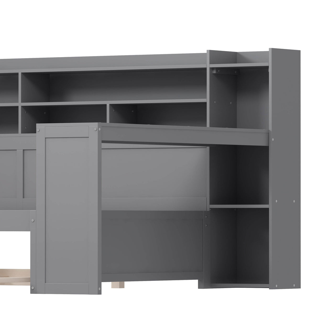 Multi-Functional Wooden Bed Frame With Trundle And Desk - Omega Lifestyles