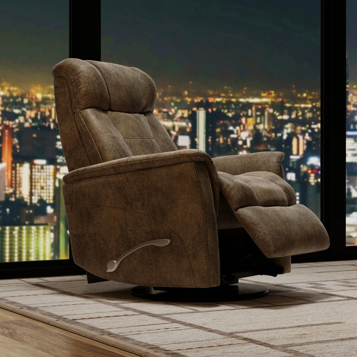 Swivel Glider Recliner With Manual Adjustable Headrest Footrest - Omega Lifestyles