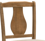 5PC Oak Finish Synthetic Wood Upholstered Dining Set - Omega Lifestyles