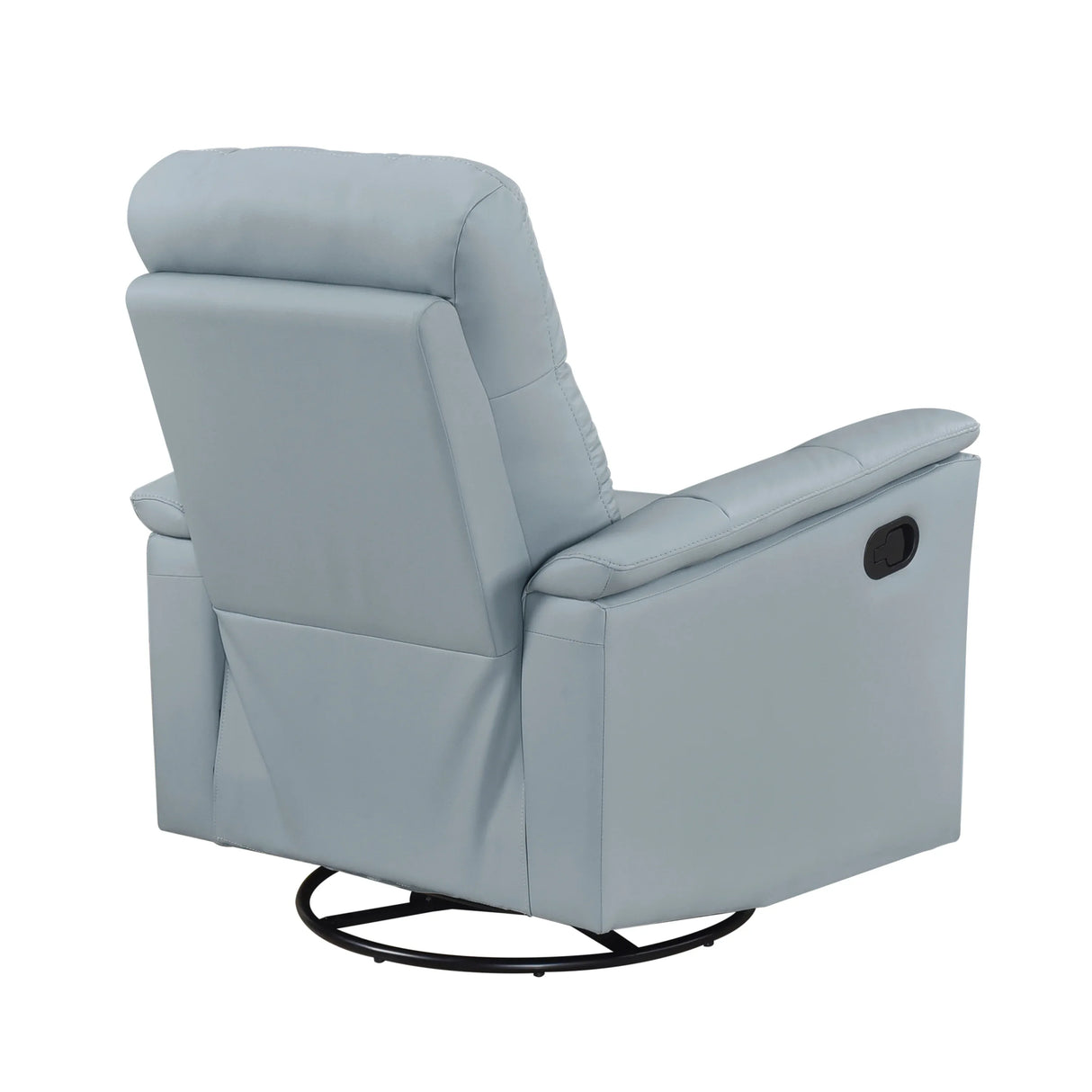 Blue Leather Upholstered Swivel Glider Reclining Chair - Omega Lifestyles