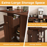 Multifunctional Folding Dining Table With Wall-Mounted Sideboard Storage - Omega Lifestyles