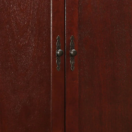 Cherry Wood Traditional Double Door Armoire Storage Cabinet - Omega Lifestyles