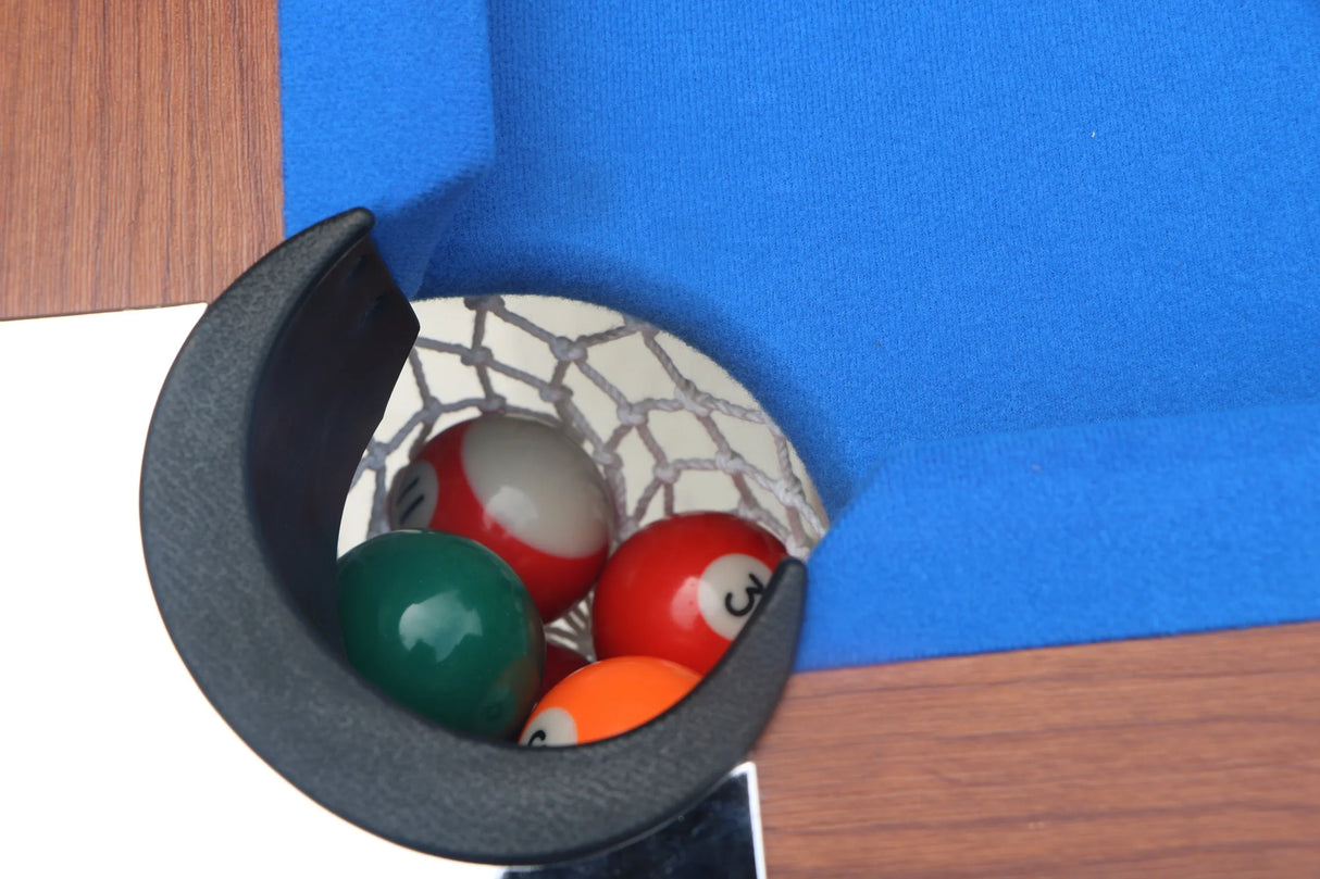 5.5-Foot Foldable Blue Velvet Cloth Billiard Table - Omega Lifestyles