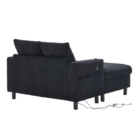 Oversized Corduroy Recliner Sofa With USB Charging - Omega Lifestyles