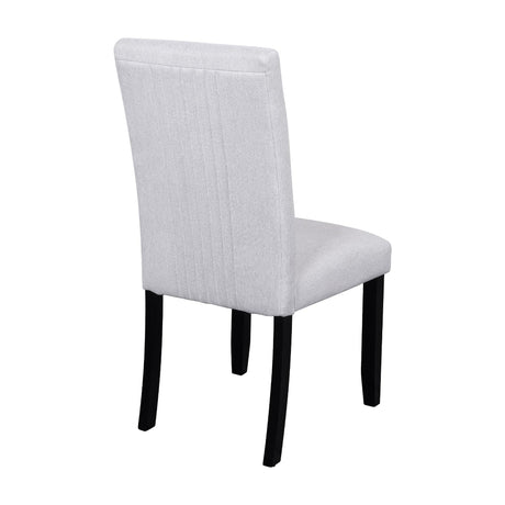 5-Piece Round Solid Wood Dining Table Set With Upholstered Chairs - Omega Lifestyles