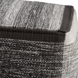 Woven Grey Mélange Fabric Cube Pouf Stool - Omega Lifestyles