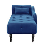 Velvet Tufted Chaise Lounge With Pillow - Omega Lifestyles