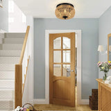 Hand-Woven Rattan Flush Mount 3-Light Ceiling Fixture - Omega Lifestyles