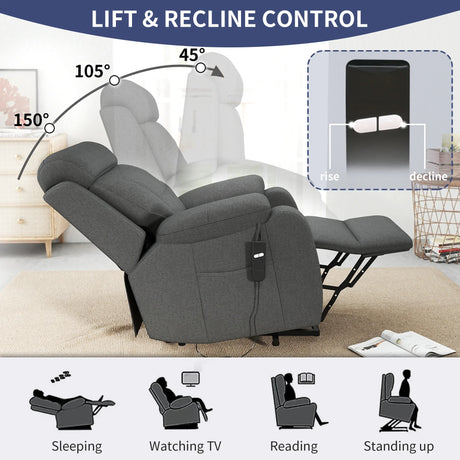Power Lift Plush Snowflake Velvet Recliner Chair - Omega Lifestyles