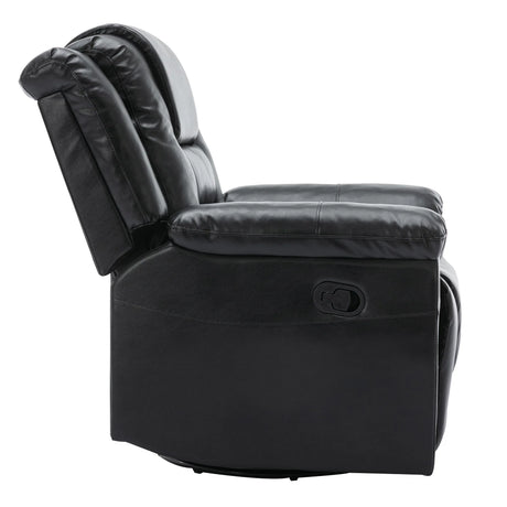 Manual Rocking 360-Degree Swivel Recliner Chair With PU Upholstery - Omega Lifestyles