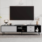 Modern Minimalist Black Grey MDF TV Stand - Sleep Galleria