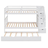 Stairway Twin-Over-Twin Full Bunk Bed With Trundle - Omega Lifestyles